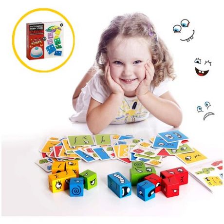Игра развивающая для детей, настольная игра головоломка, пазлы, деревянные кубики, игровой набор тренажер трехмерного мышления и мелкой моторики