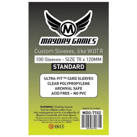 Протекторы MayDay Games Mayday (размер 70х120 мм) 100 шт. стандарт: прозрачные