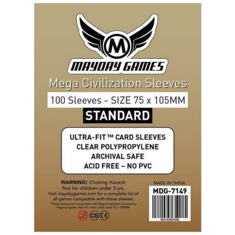 Протекторы MayDay Games Mayday (100 шт. 75 мм*105 мм):прозрачные