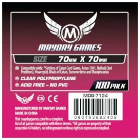 Протекторы MayDay Games Mayday (размер 70х70мм.) 100 шт. стандарт: прозрачные