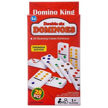 Игра настольная Домино, в наборе 28 пластиковых костяшек 10х2,50х20,50 см JUNFA 3896-18