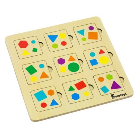 Игрушка для детей интерактивная развивающая Игра Мемори геометрические фигуры (деревянная)