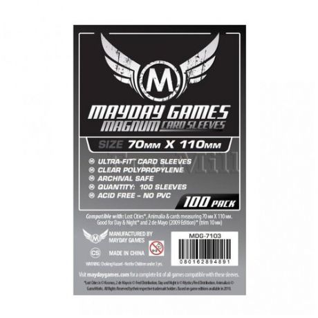Протекторы MayDay Games Mayday (размер 70х110 мм) 100 шт. стандарт: прозрачные