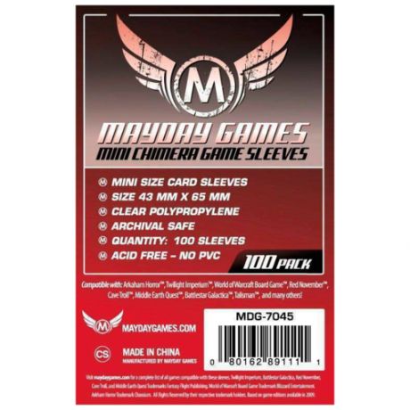 Протекторы для карт Mayday Games Mini Chimera Board Game Card Sleeves 43 x 65 мм