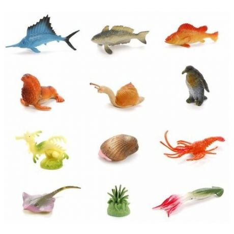 Набор фигурок Наша Игрушка Морские животные, 12 шт (HY01-3)
