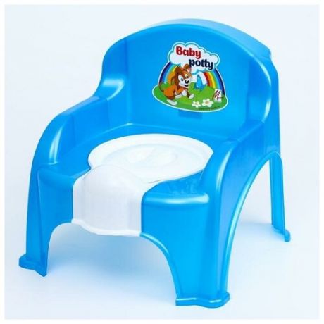 Горшок-стульчик с крышкой, цвет синий