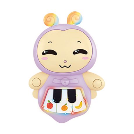 Развивающая музыкальная игрушка Пчелка / пианино детское музыкальное, колыбельные мелодии, фиолетовый