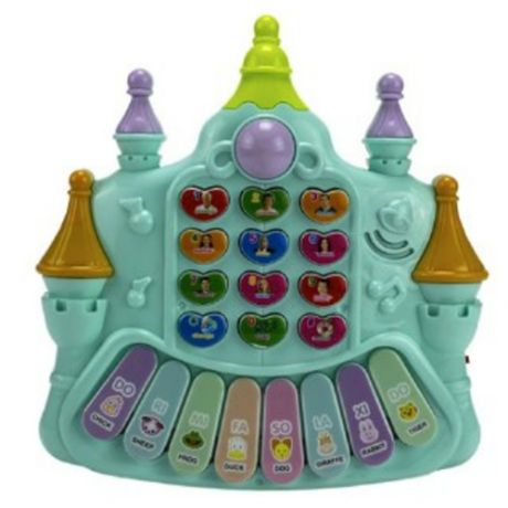 Музыкальная игрушка Замок / пианино детское музыкальное, цвет зеленый