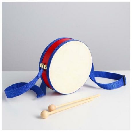 Игрушка музыкальная «Барабан», бумажная мембрана, размер: 14 × 14 × 4,5 см, цвета микс