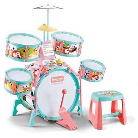 Барабанная установка детская 72х67х40 , стульчик/ Барабаны для детей / Игрушечные Музыкальные инструменты