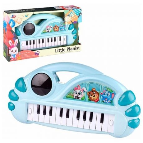Пианино голубое в коробке. Размеры игрушки: 34х18х4 см. (9026)