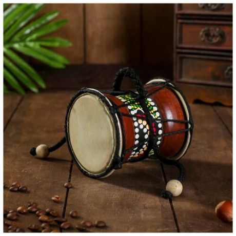 Музыкальный инструмент "Барабан Дамару" 9х9х9 см