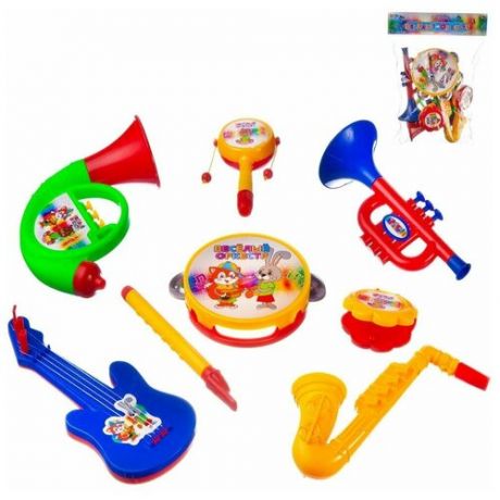 Набор музыкальных инструментов "Веселый оркестр" для малышей (8 предметов)