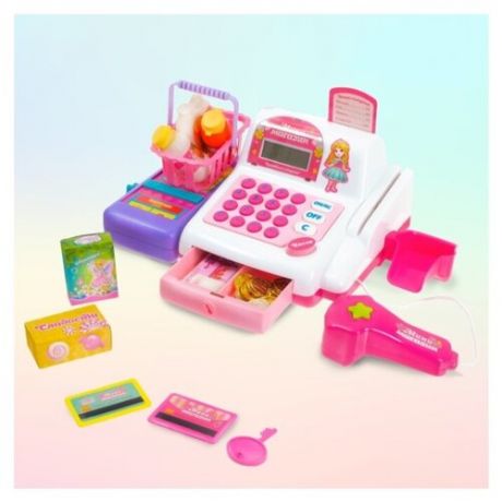Happy Valley Касса- калькулятор, с аксессуарами, розовый, свет, звук №SL-0775 1201520