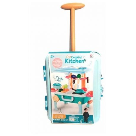Детская кухня в чемодане на колесиках Маленький повар