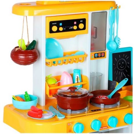 Кухня с паром плитой и водой игровой набор для девочки свет-звук 43 предмета