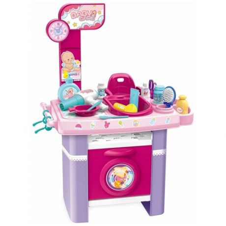 Детская стиральная машинка с пеленальным столом и стульчиком (8370B)