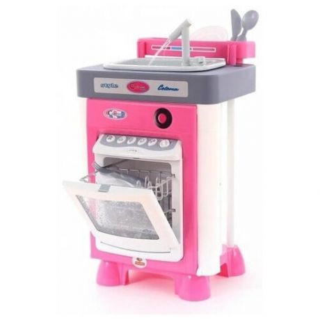 Игровой набор Посудомоечная машина, детская, с мойкой, с аксессуарами, на батарейках, в коробке.