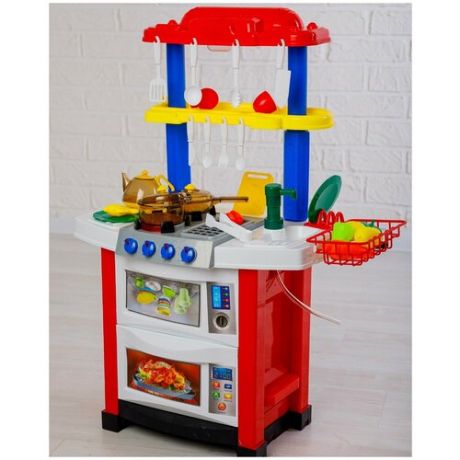 Детская игровая кухня, свет/звук, 83 см , 33 предмета/ игрушечные продукты/ Игрушечная посуда
