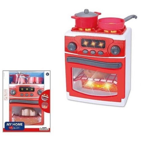 Кухня детская, игрушечная бытовая техника, плита с аксессуарами, со светом и звуком
