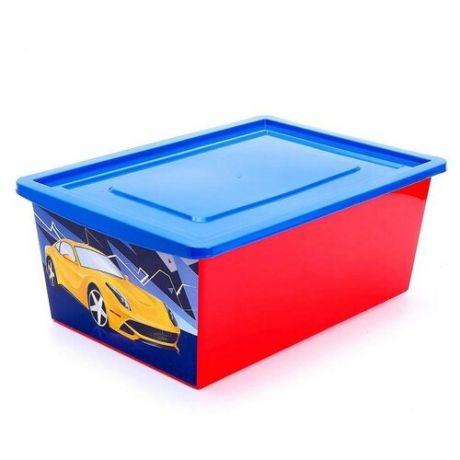 ZABIAKA Ящик для игрушек «Тачки», объём 30 л, цвет красный