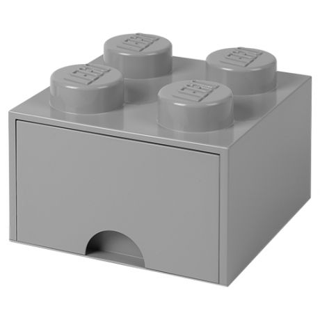 Ящик LEGO 2х2 Knobs с выдвижным ящиком 25х25х18 см (4005) dark grey