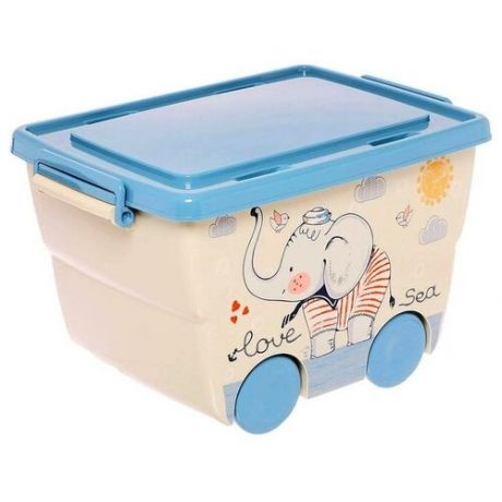 Ящик для игрушек на колесах М 2550 деко слоник 23 л