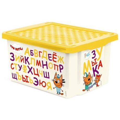Ящик для игрушек Little Angel Три кота «Обучайка. Читай», 40,5 x 30,5 x 21 см, 17 л
