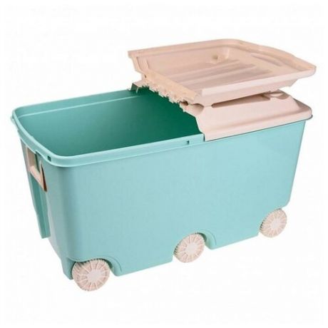 Ящик для игрушек на колёсах, цвет зелёный
