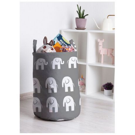 Корзина для игрушек "Прогулка слонов" 35x50 см, toba-7917