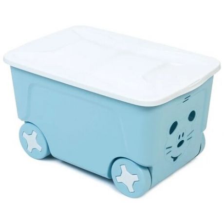 Ящик для игрушек на колесах Little Angel Cool, 59 x 38,3 x 33 см, 50 л, желтый