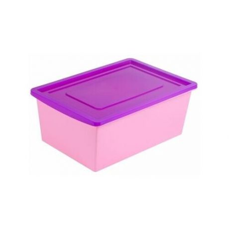 Ящик универсальный Забияка, с крышкой, 30 л, сиренево-розовый