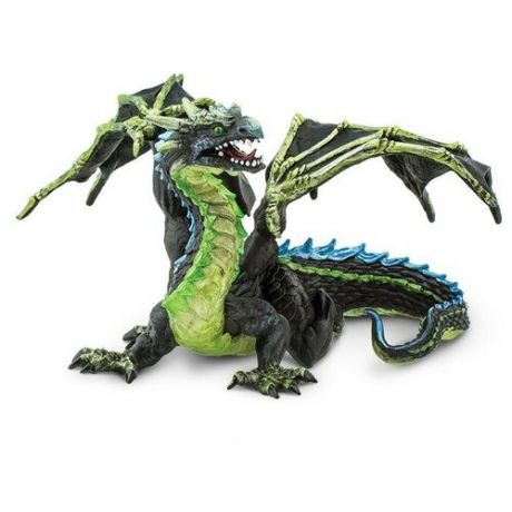Фигурка Safari Ltd Туманный дракон 10154, 12 см зеленый/черный
