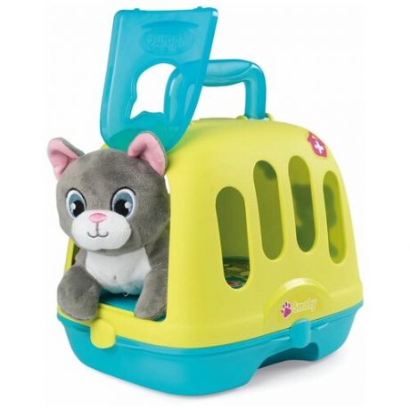 Ветеринарный чемоданчик - переноска с котенком, Smoby (игровой набор, 340300)
