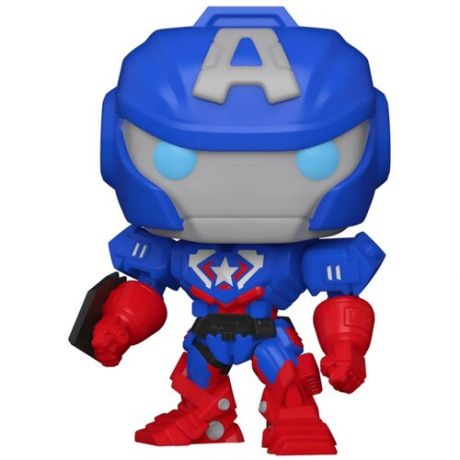 Фигурка Funko POP! Bobble: Капитан Америка (Captain America) Марвел: Мстители Механический Удар (Marvel: Avengers Mech Strike) (55233) 9,5 см