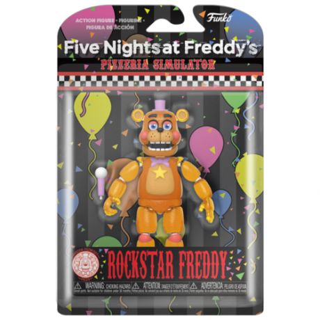 Подвижная фигурка Рокстар Фредди светится в темноте из 5 ночей с Фредди (Rockstar Freddy) 13 см