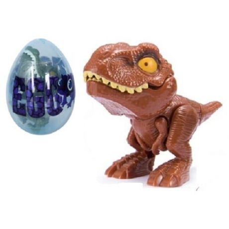 Игрушка для детей, фигрука игрушка Веселые зубастики, Динозавр коричневый в яйце, размер динозавра - 4 х 4 х 8 см