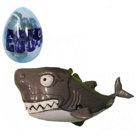 Игрушка для детей, фигрука игрушка Веселые зубастики, Акула серая, в яйце, размер акулы - 8 х 4 х 4 см