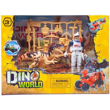 Игровой набор Junfa "Мир динозавров" (динозавр, фигурка человека, акссесуары)