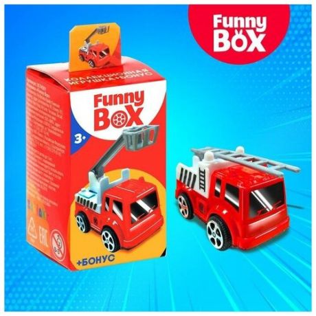 Игровой набор Funny Box "Пожарная техника": карточка, фигурка, лист наклеек