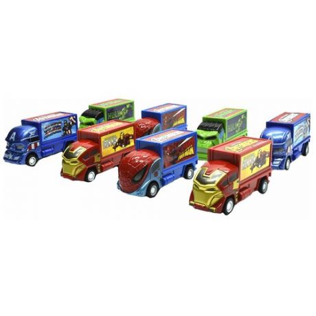 Набор детский машинки грузовички супергерои 8шт.