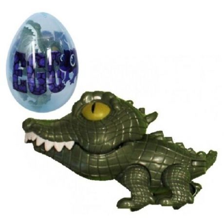 Игрушка для детей, фигрука игрушка Веселые зубастики, Крокодил, зеленый в яйце, размер - 8 х 4 х 4 см