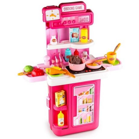 Игровой набор BOWA "Передвижная кухня", 61,5х49 см, 41 деталь, сборный, со световыми и звуковыми эффектами, цвет: розовый