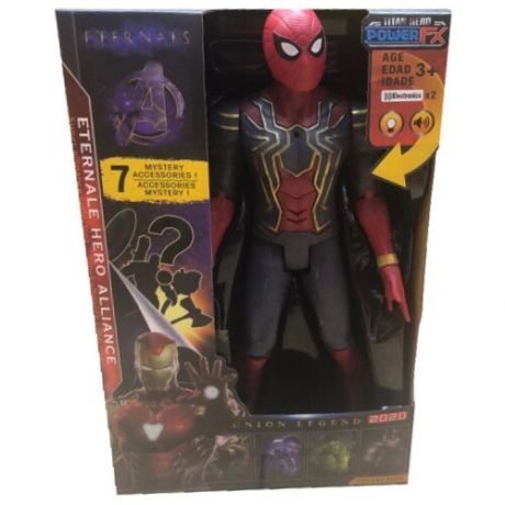 Коллекционная фигурка, игрушка Человек- паук(Spider- man) в квантовом костюме с тайными аксессуарами, 30 см