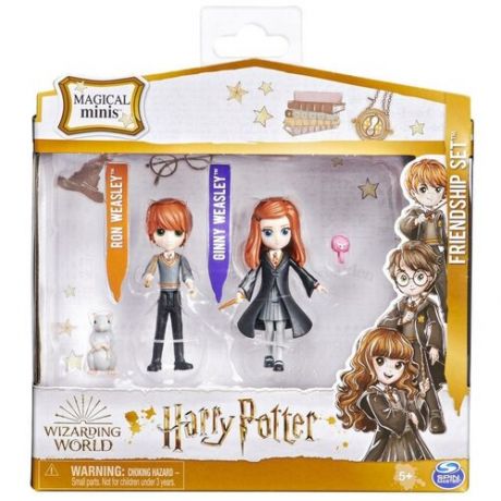 Игровые набор WIZARDING WORLD коллекционных кукол Рон и Джинни, 7см