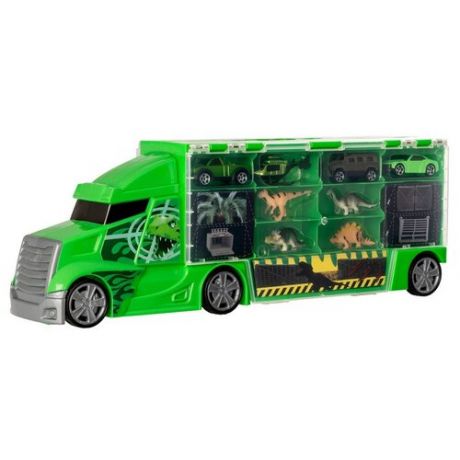 Teamsterz Автоперевозчик Dino с транспортными средствами и динозаврами 1417103