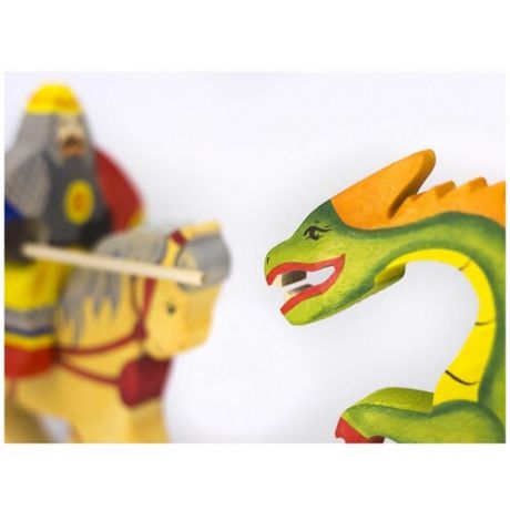 Игровой набор сказки дерева "Рыцарь на коне, дракон, принцесса" (3 фигур) 10006