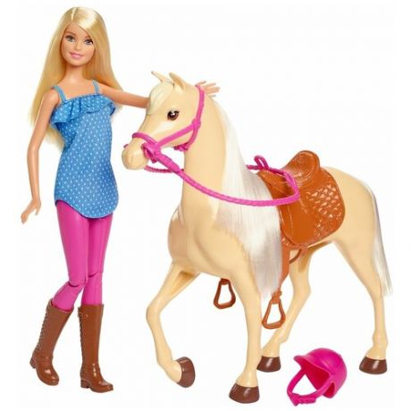 Игровой набор с куклой Barbie "Barbie и лошадь", FXH13