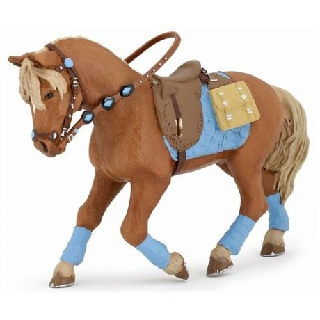 Коричневая лошадь для езды верхом реалистичная фигурка игрушка