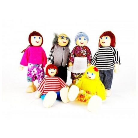 Куколки семейка из 6 человек(набор миниатюрных кукол)
